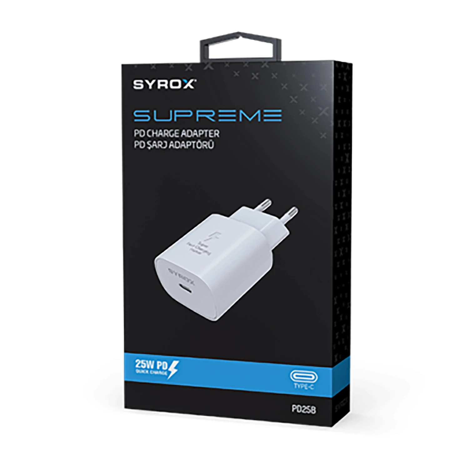 Syrox PD25B 3.0A 25W PD 1xType-C Port Çıkışlı Şarj Cihazı - Beyaz