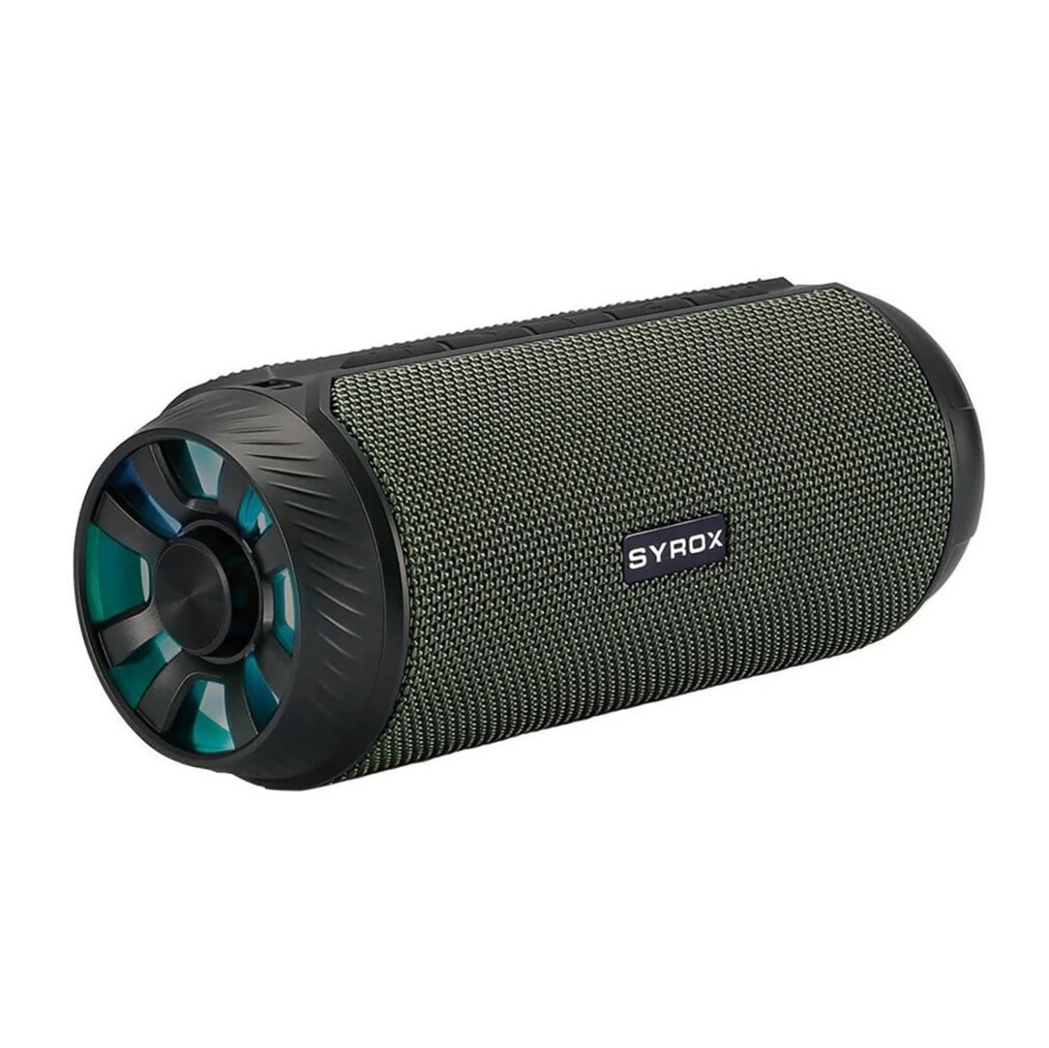 Syrox S38 RGB Ledli Hafıza Kartı + USB + 3.5mm AUX + FM + Eller Serbest 2x5W TWS Bluetooth 5.0 + EDR Kablosuz Hoparlör - Yeşil