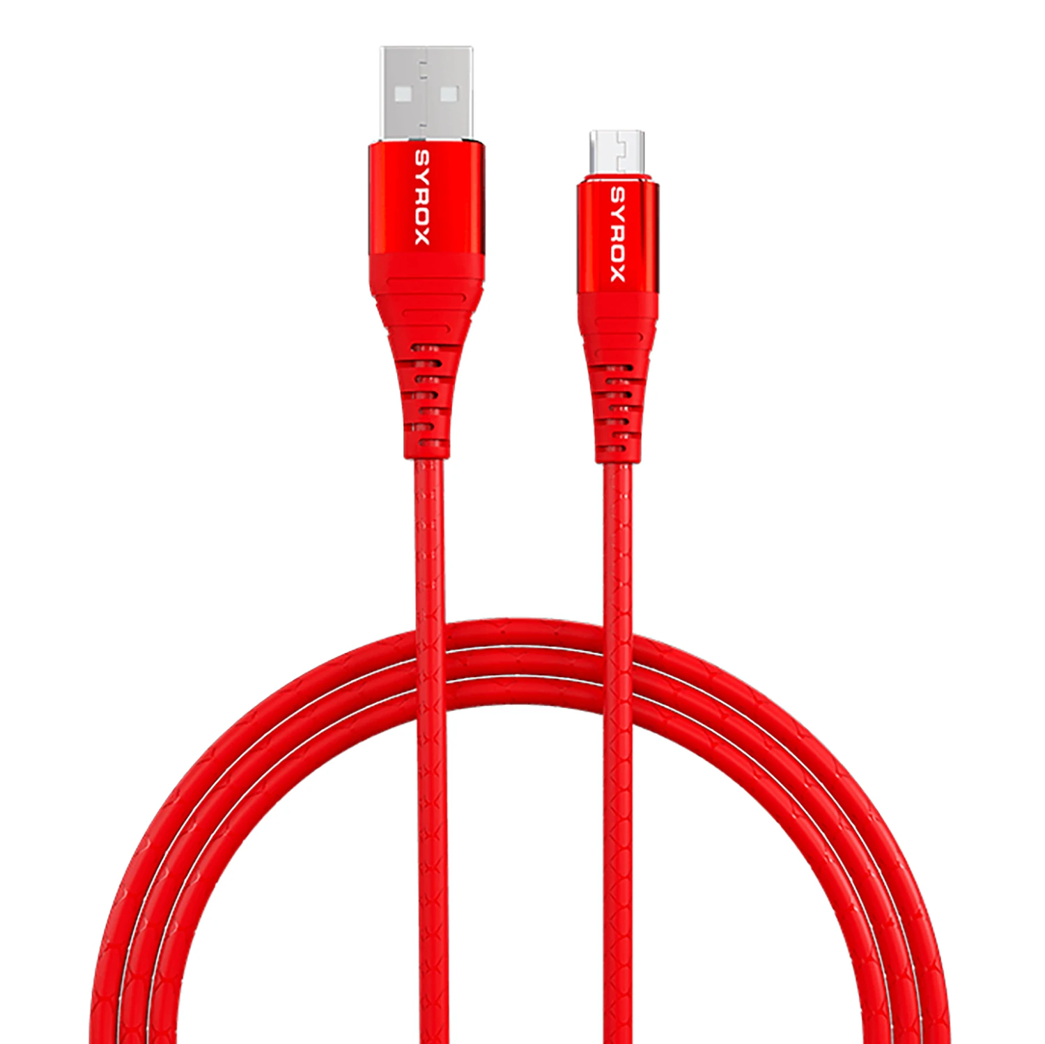 Syrox C89 2.0A 1mt Metal Başlıklı USB-A - Micro USB Şarj & Data Kablosu - Kırmızı