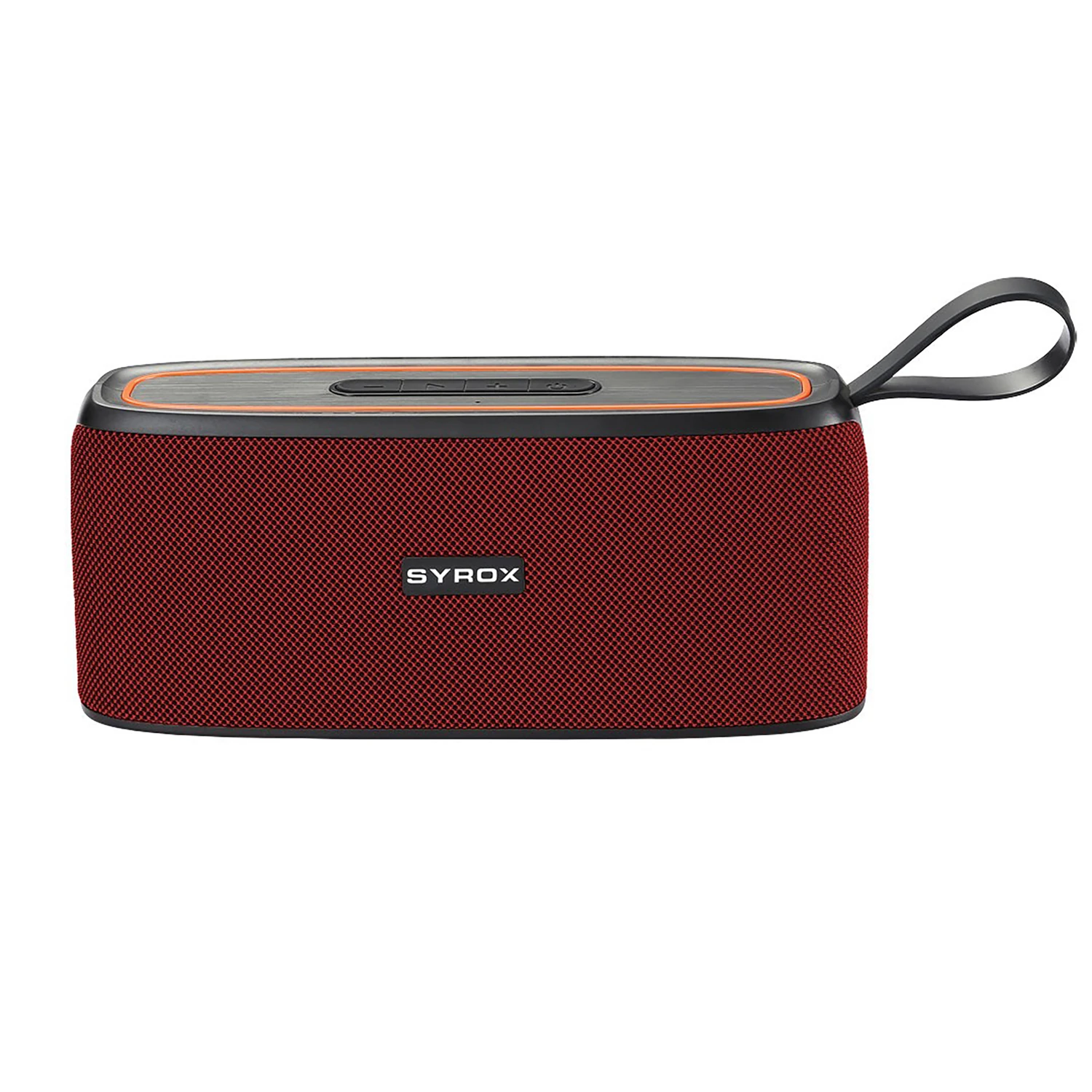 Syrox S36 Hafıza Kartı + USB + 3.5mm AUX + FM + Eller Serbest 2x5W TWS Bluetooth 5.0 + EDR Kablosuz Hoparlör - Kırmızı