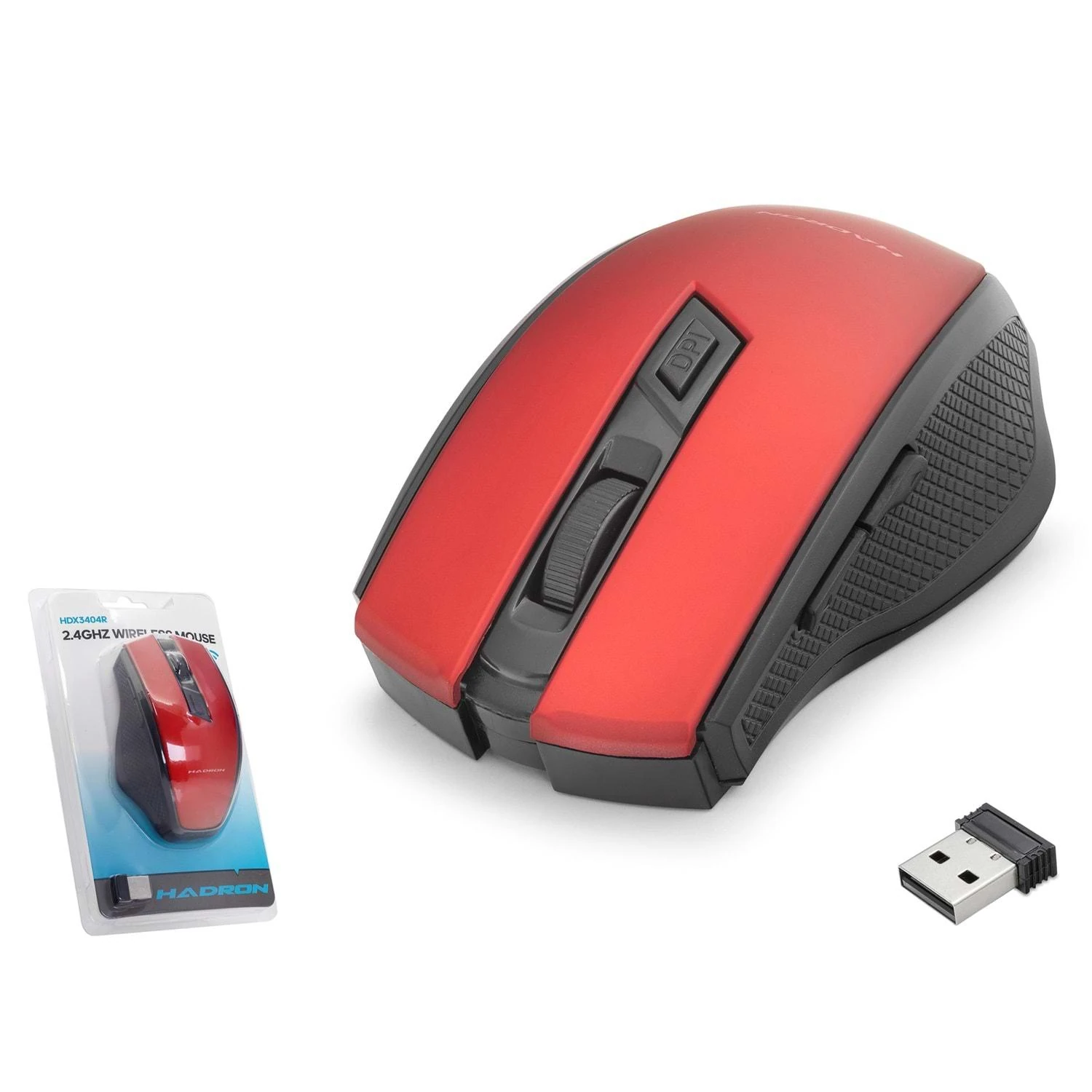 Hadron HDX3404 1600dpi 2.4Ghz USB Kablosuz Mouse - Kırmızı-Siyah