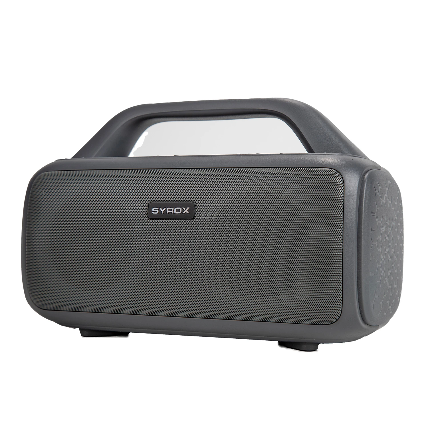 Syrox S42 RGB Ledli Hafıza Kartı + USB + 3.5mm AUX + FM + Eller Serbest 2x25W TWS Bluetooth 5.1 + EDR Kablosuz Hoparlör - Gri