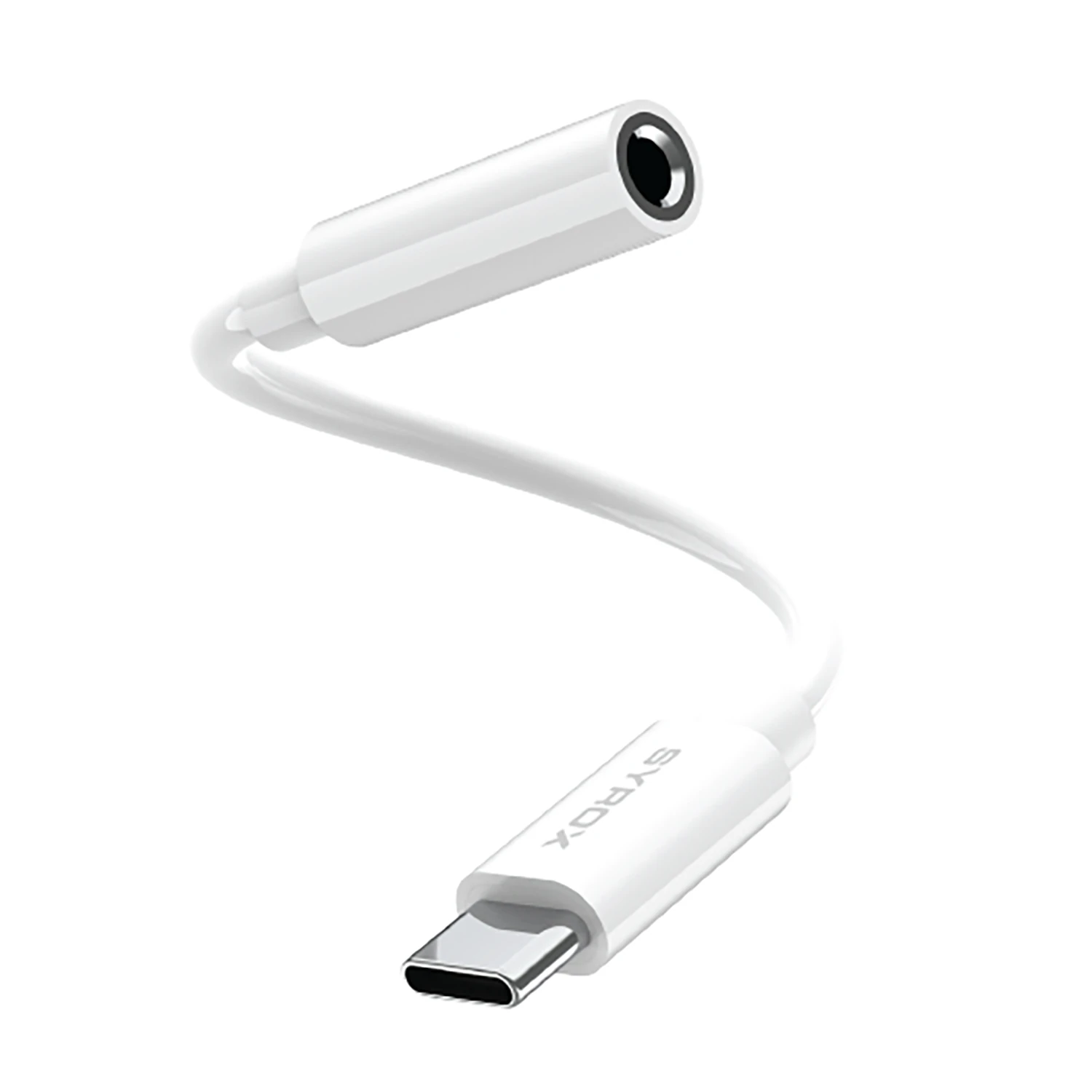 Syrox DT22T-A Type-C - 3.5mm AUX Dönüştürücü - Beyaz