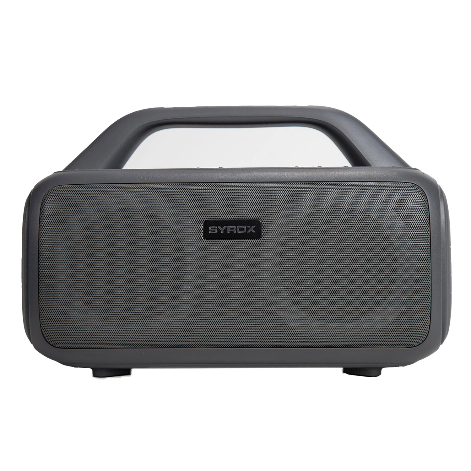 Syrox S42 RGB Ledli Hafıza Kartı + USB + 3.5mm AUX + FM + Eller Serbest 2x25W TWS Bluetooth 5.1 + EDR Kablosuz Hoparlör - Gri