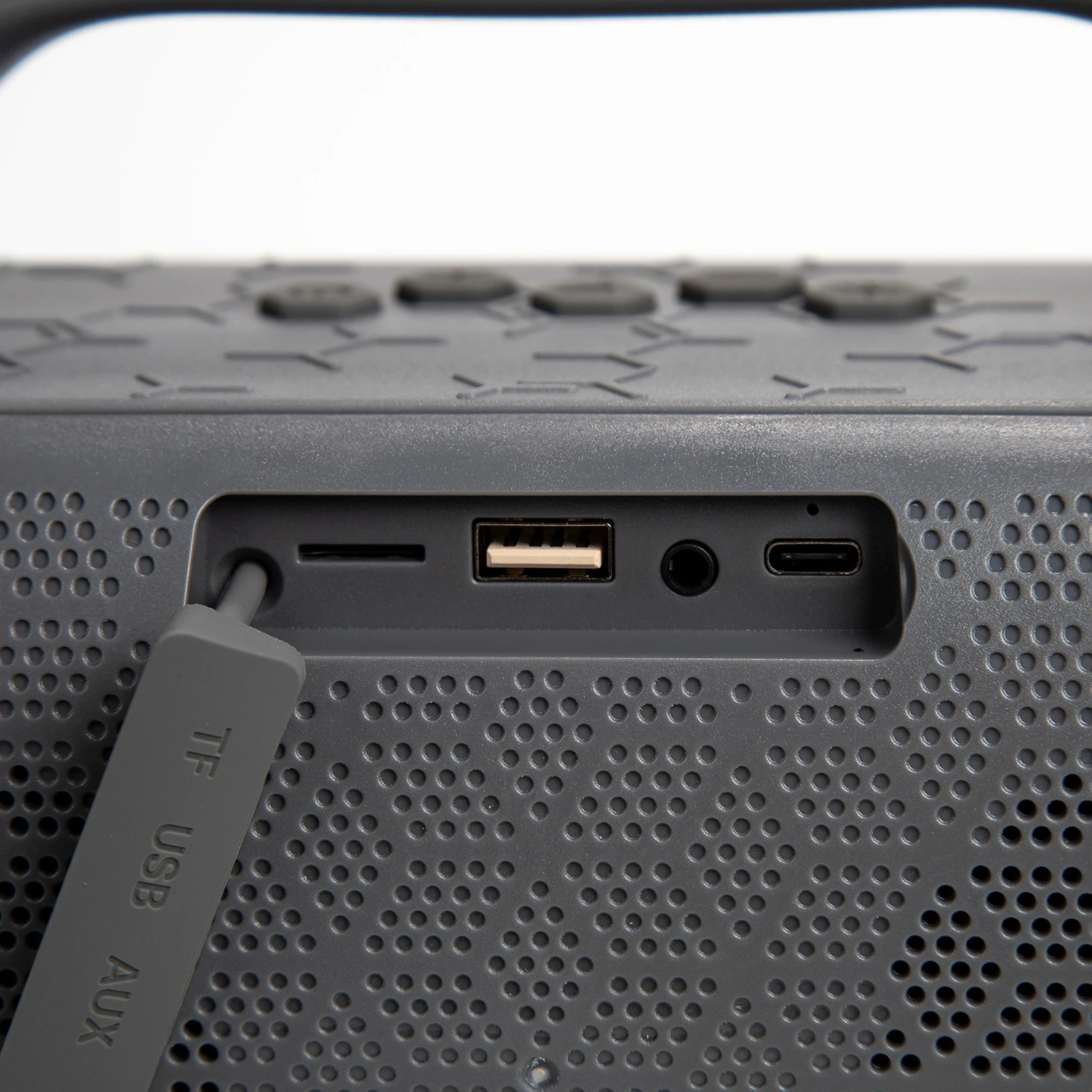 Syrox S42 RGB Ledli Hafıza Kartı + USB + 3.5mm AUX + FM + Eller Serbest 2x25W TWS Bluetooth 5.1 + EDR Kablosuz Hoparlör - Gri