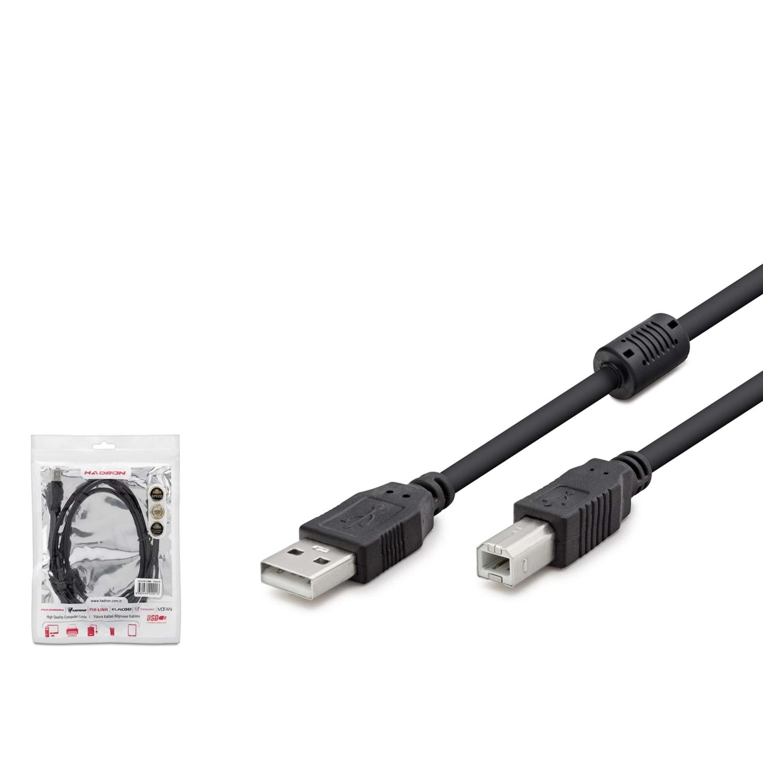 Hadron HDX7505 USB-A (E) - USB-B (E) 1.50mt Yazıcı Kablosu - Siyah