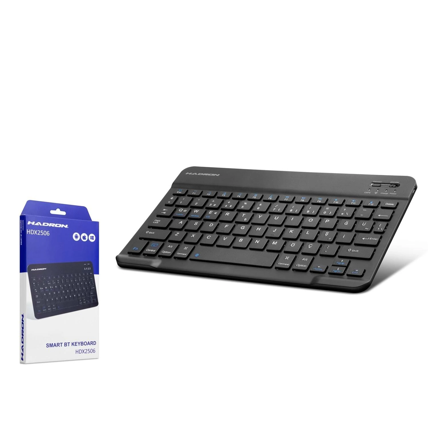 Hadron HDX2506 Türkçe-Q FN+ Multimedia Bluetooth 5.0 Kablosuz Mini Klavye - Siyah