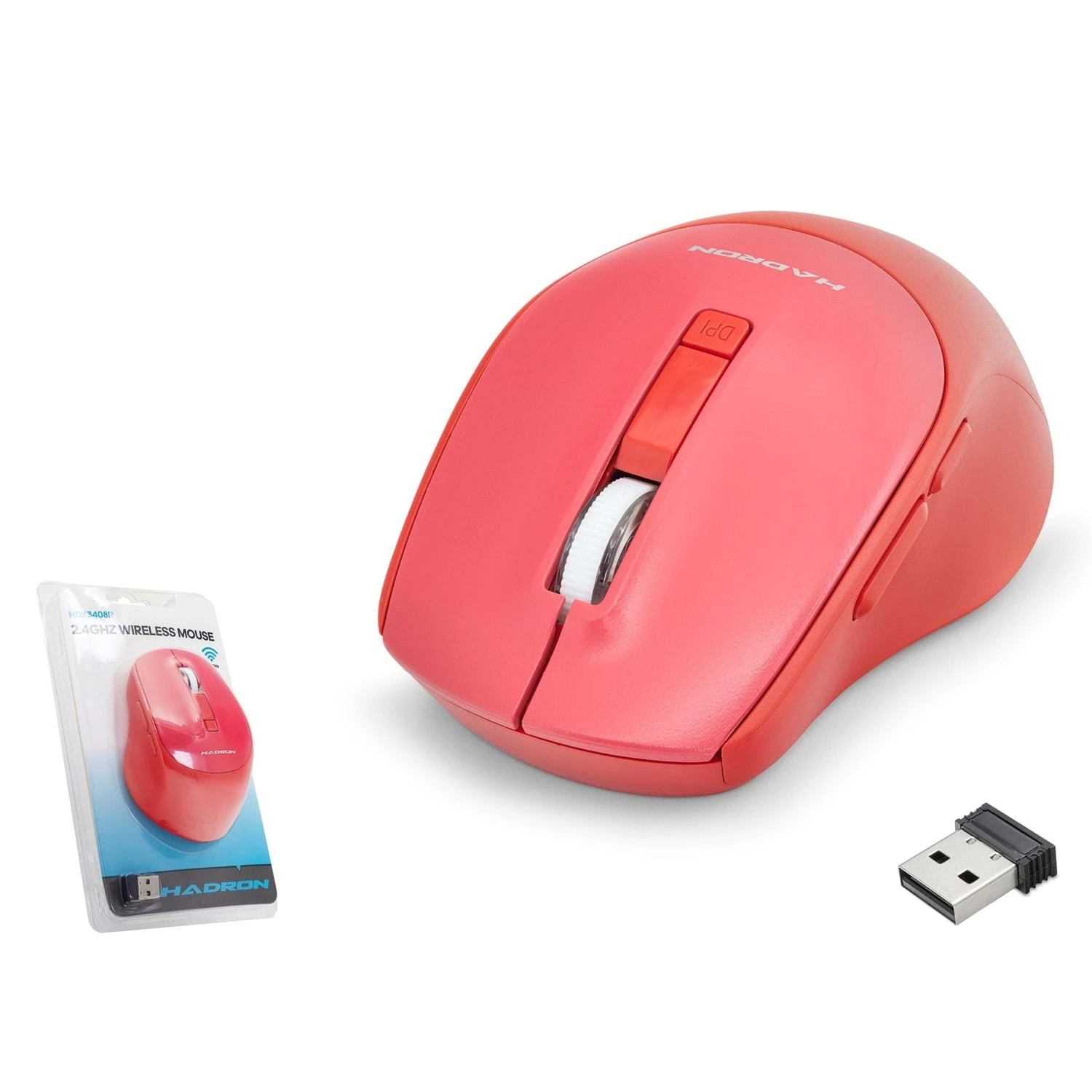 Hadron HDX3408 1600dpi 2.4Ghz USB Kablosuz Mouse - Kırmızı
