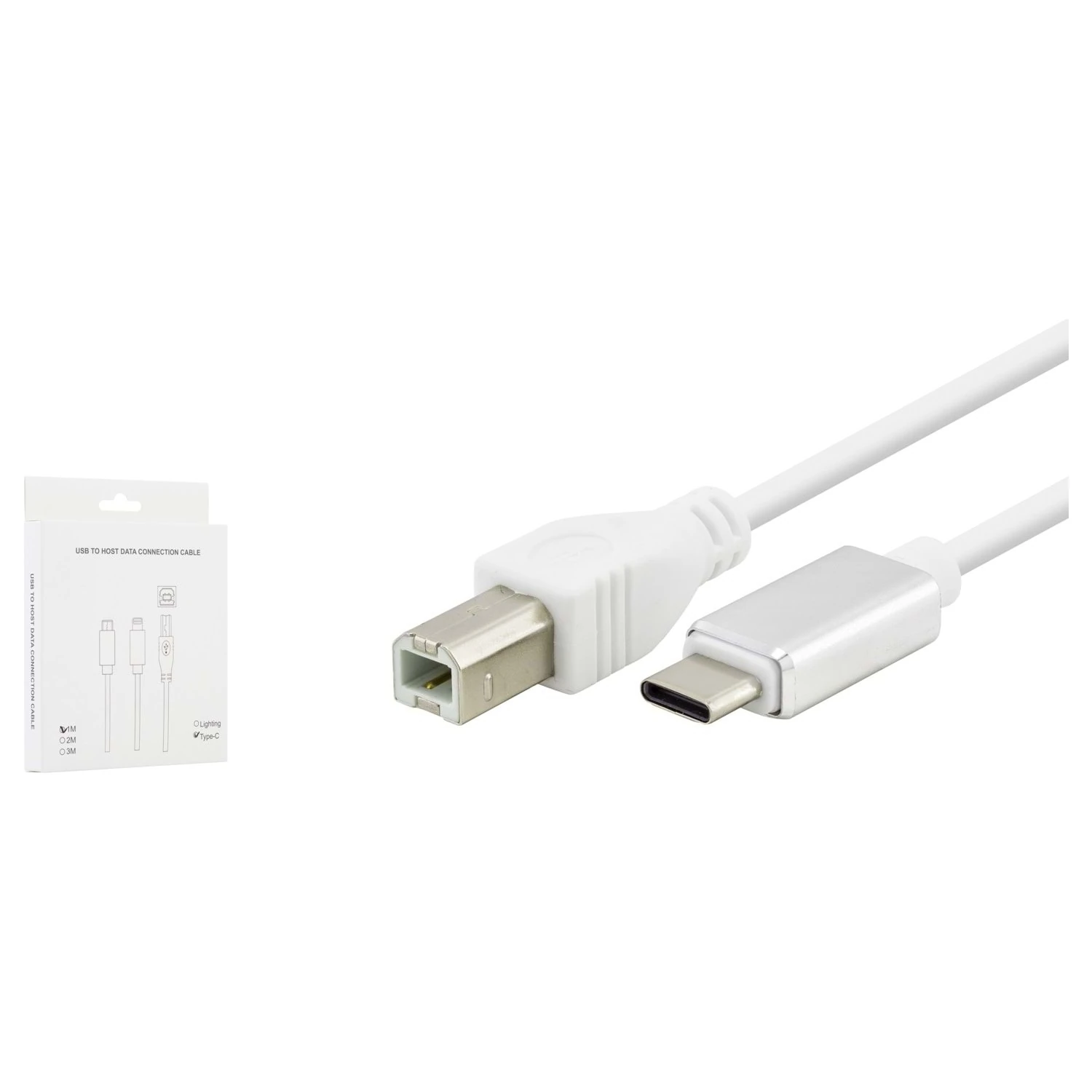 Hadron HDX7552 Type-C (E) - USB-B (E) 1mt Yazıcı Kablosu - Beyaz