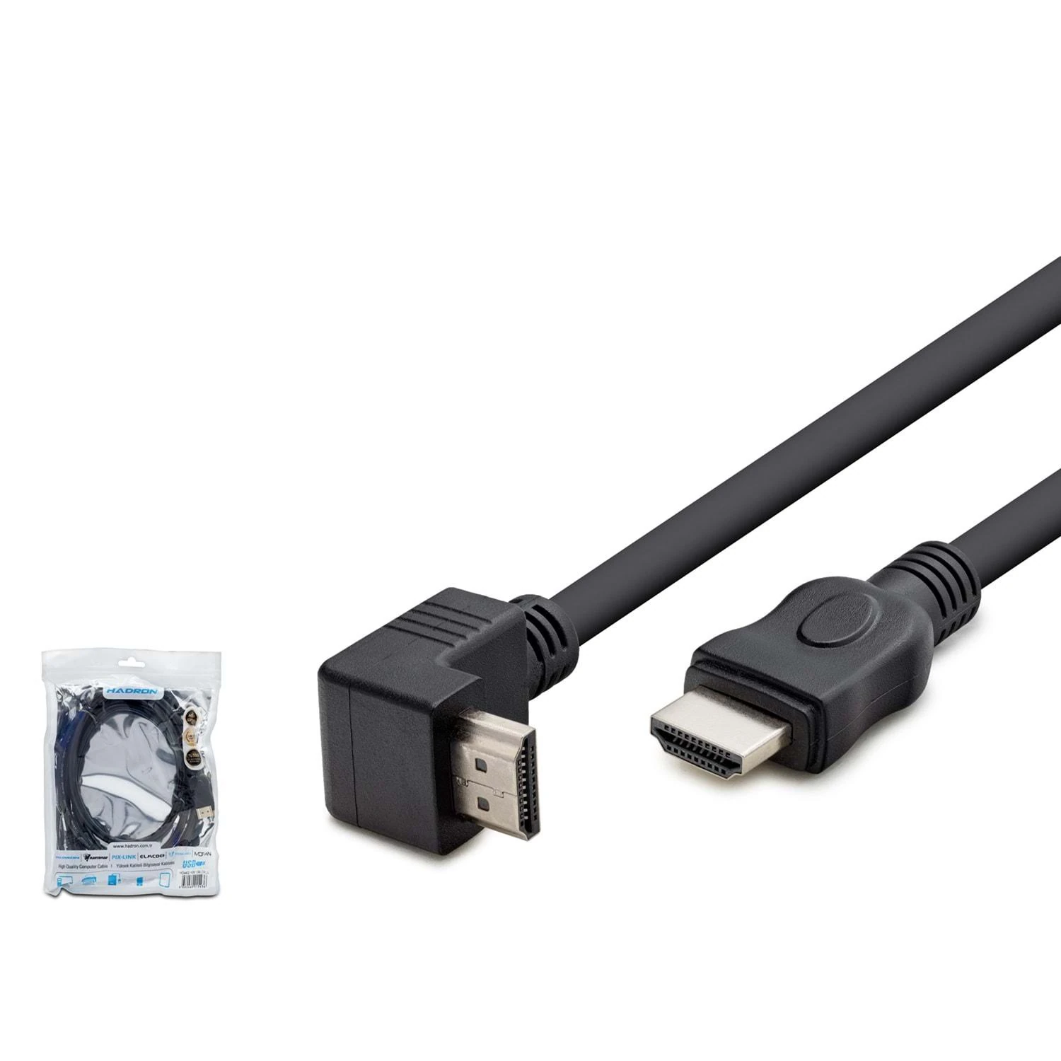 Hadron HDX2016 v1.4 1.5mt L Tip HDMI Kablo - Siyah