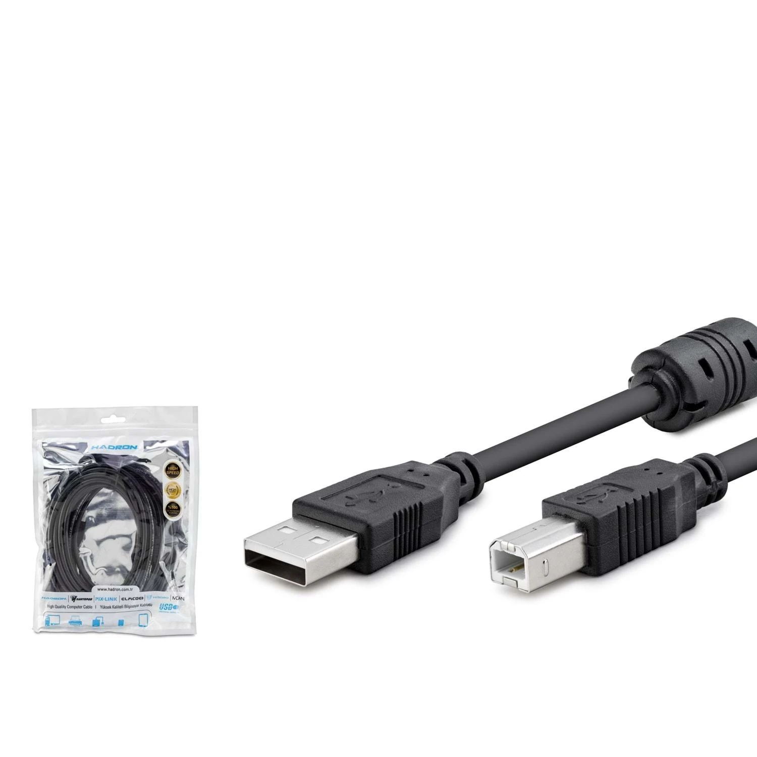 Hadron HDX7507 USB-A (E) - USB-B (E) 5mt Yazıcı Kablosu - Siyah