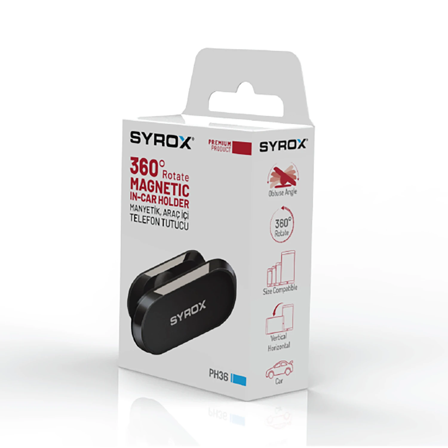 Syrox PH36 Mıknatıslı Araç İçi Telefon Tutucu - Siyah