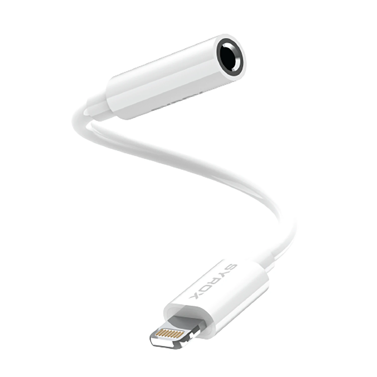 Syrox DT22L-A Lightning - 3.5mm AUX Dönüştürücü - Beyaz