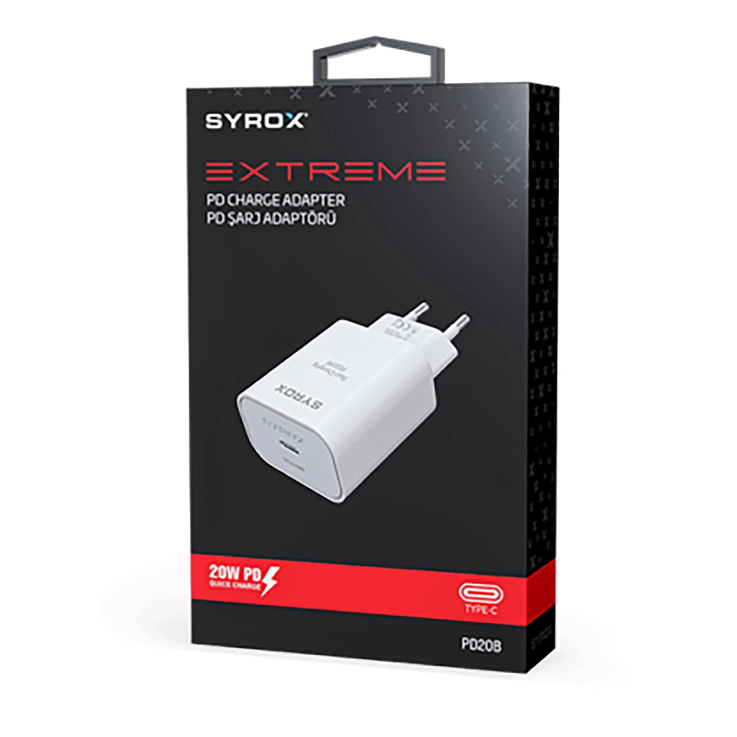 Syrox PD20B 3.0A 20W PD 1xType-C Port Çıkışlı Şarj Cihazı - Beyaz
