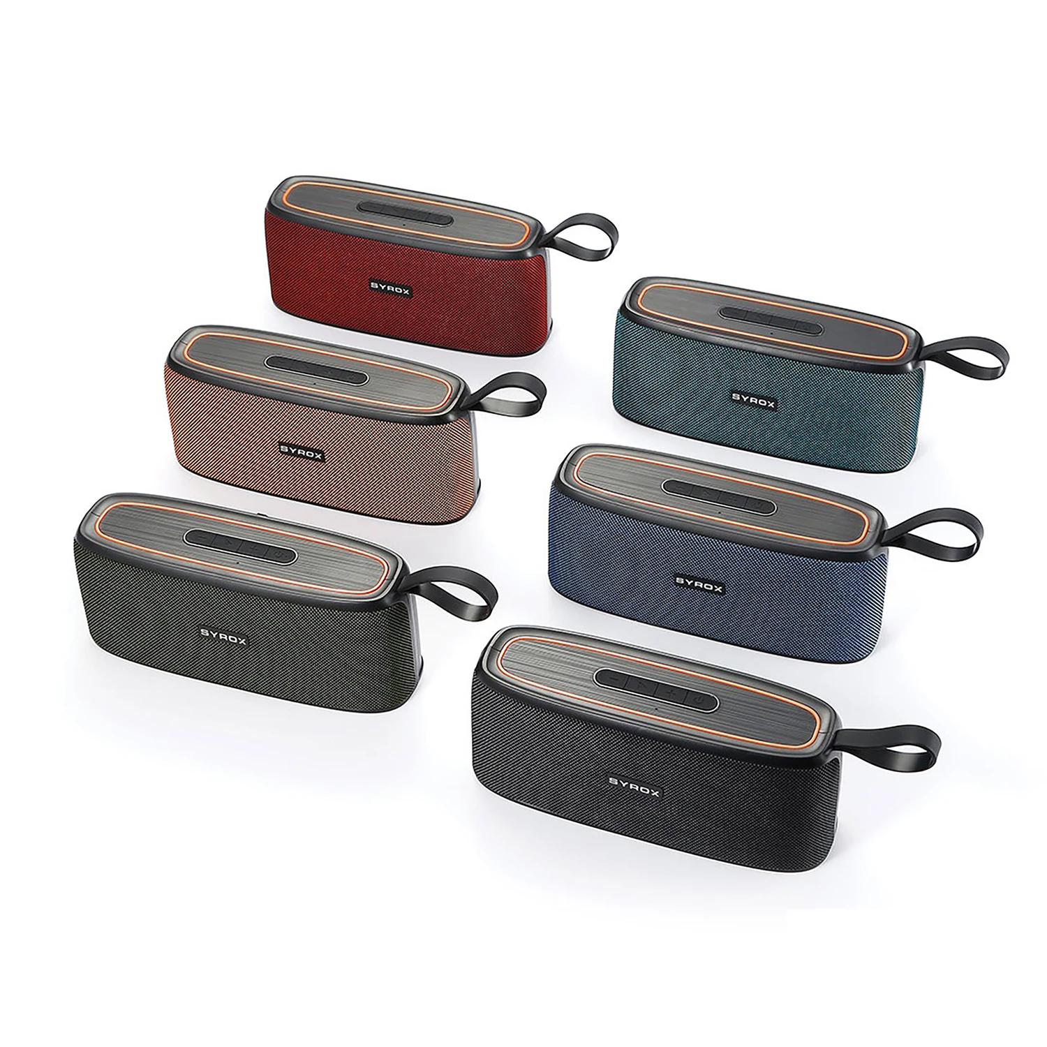 Syrox S36 Hafıza Kartı + USB + 3.5mm AUX + FM + Eller Serbest 2x5W TWS Bluetooth 5.0 + EDR Kablosuz Hoparlör - Koyu Mavi