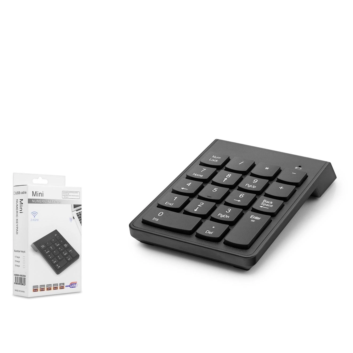 Hadron HDX2504 2.4GHz Kablosuz Numerik Klavye - Siyah
