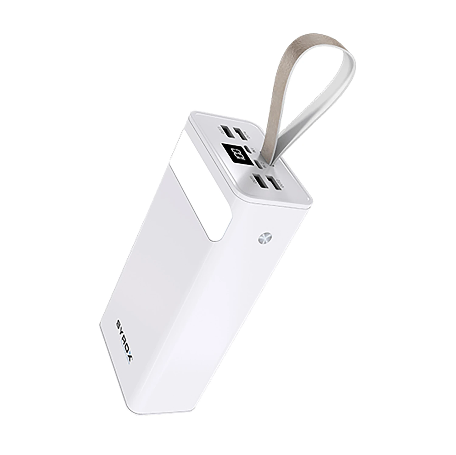 Syrox PB125 50.000 mAh Dijital Göstergeli 4 Çıkışlı El Fenerli Powerbank - Beyaz