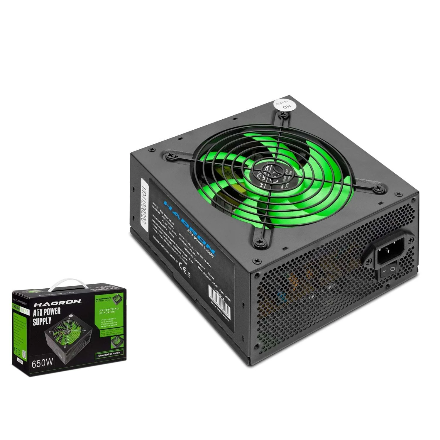 Hadron HD414 1x4+4 12V + 2x6+2 PCI-E + 2xIDE + 4xSATA 12cm Fanlı 650w ATX Güç Kaynağı - Siyah