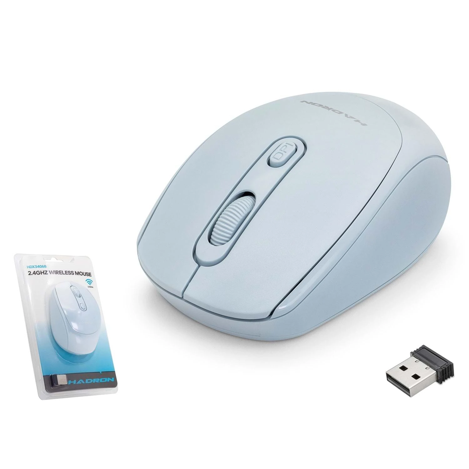 Hadron HDX3406 1600dpi 2.4Ghz USB Kablosuz Mouse - Açık Mavi