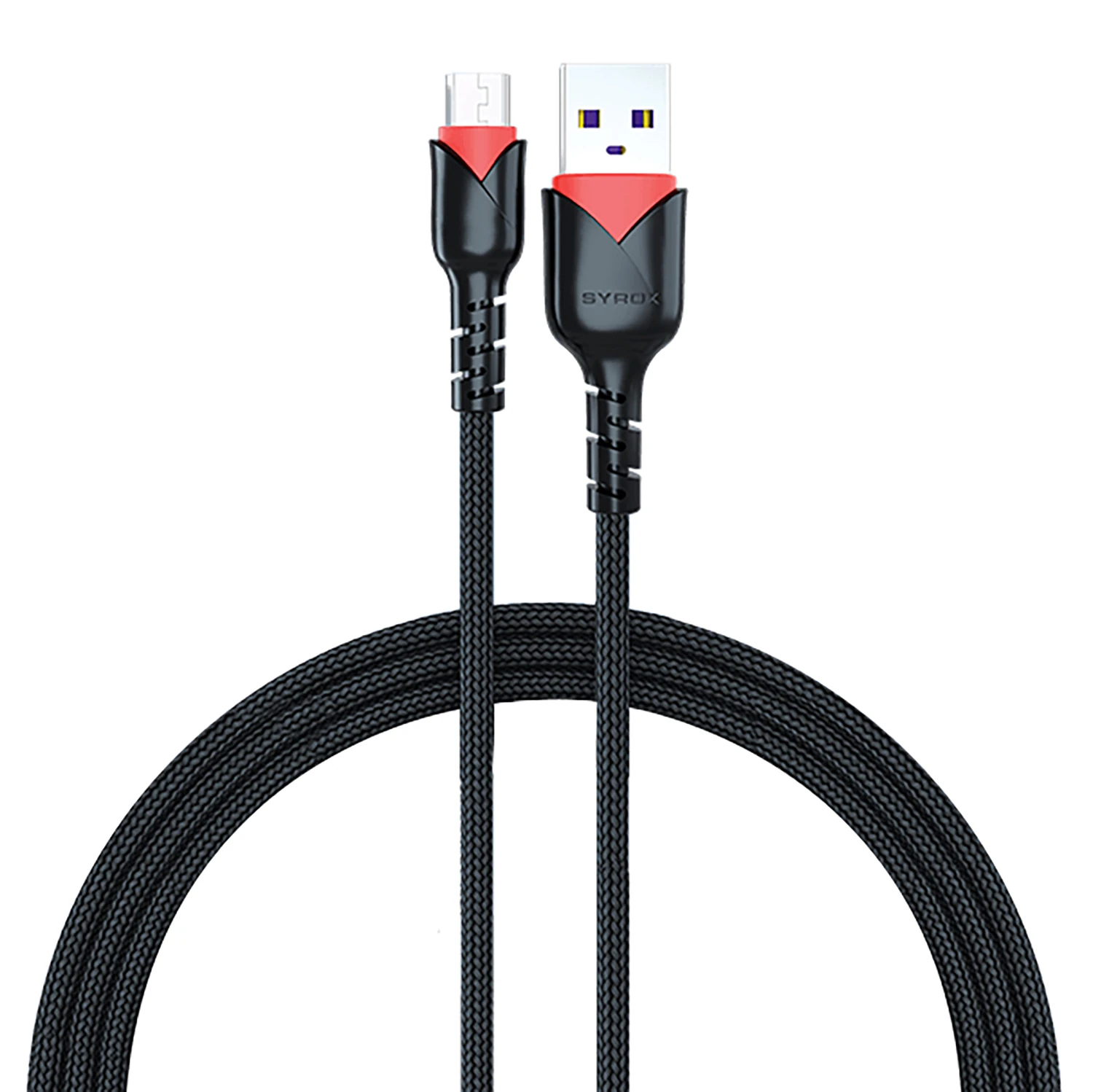 Syrox C91 2.0A 1mt Örgülü USB-A - Micro USB Şarj & Data Kablosu - Siyah