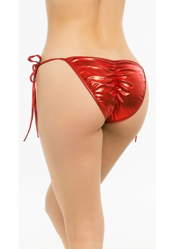 Lady Amoura Büyük Beden Fantazi Aşk Kırmızısı Seksi Yandan Bağlamalı String - Külot TG270032-B
