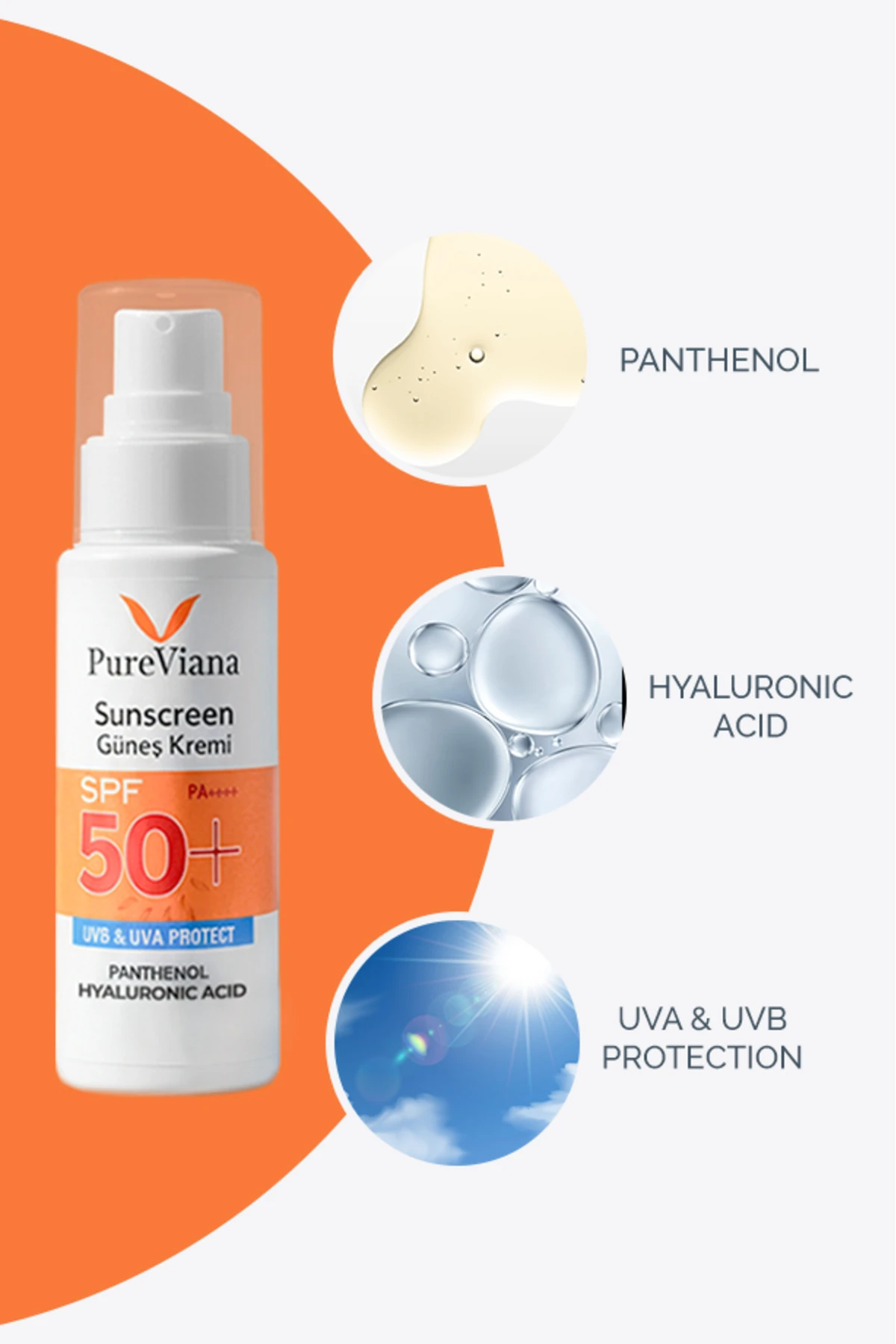 Güneş Kremi SPF 50+ PA++++ 50ml – Yüksek Koruma, Nemlendirici, Leke Karşıtı, Cilt Tonu Eşitleyici