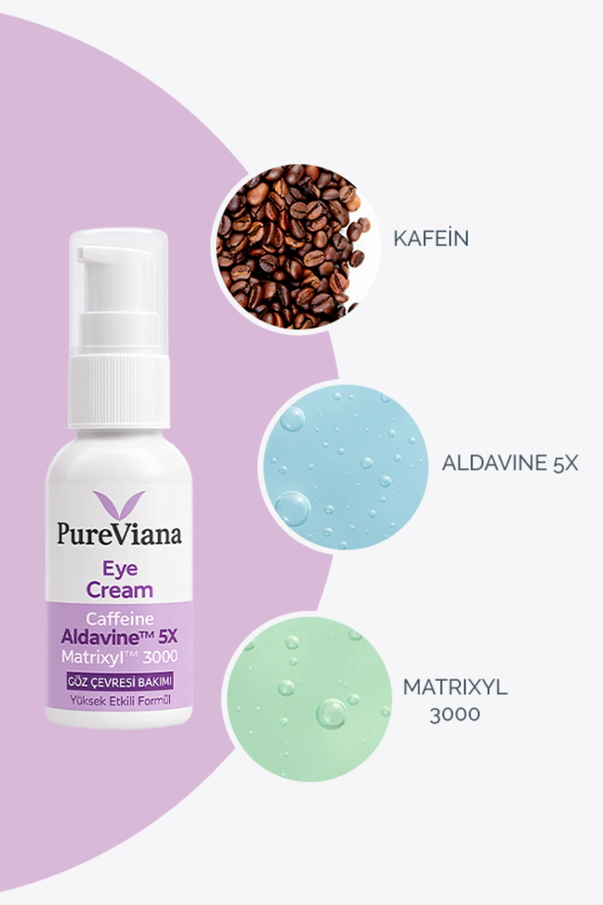 Göz Kremi 30ml – Kafein + Peptit + Hyaluronik Asit – Morluk, Göz Altı Torbası ve Kırışıklık Karşıtı