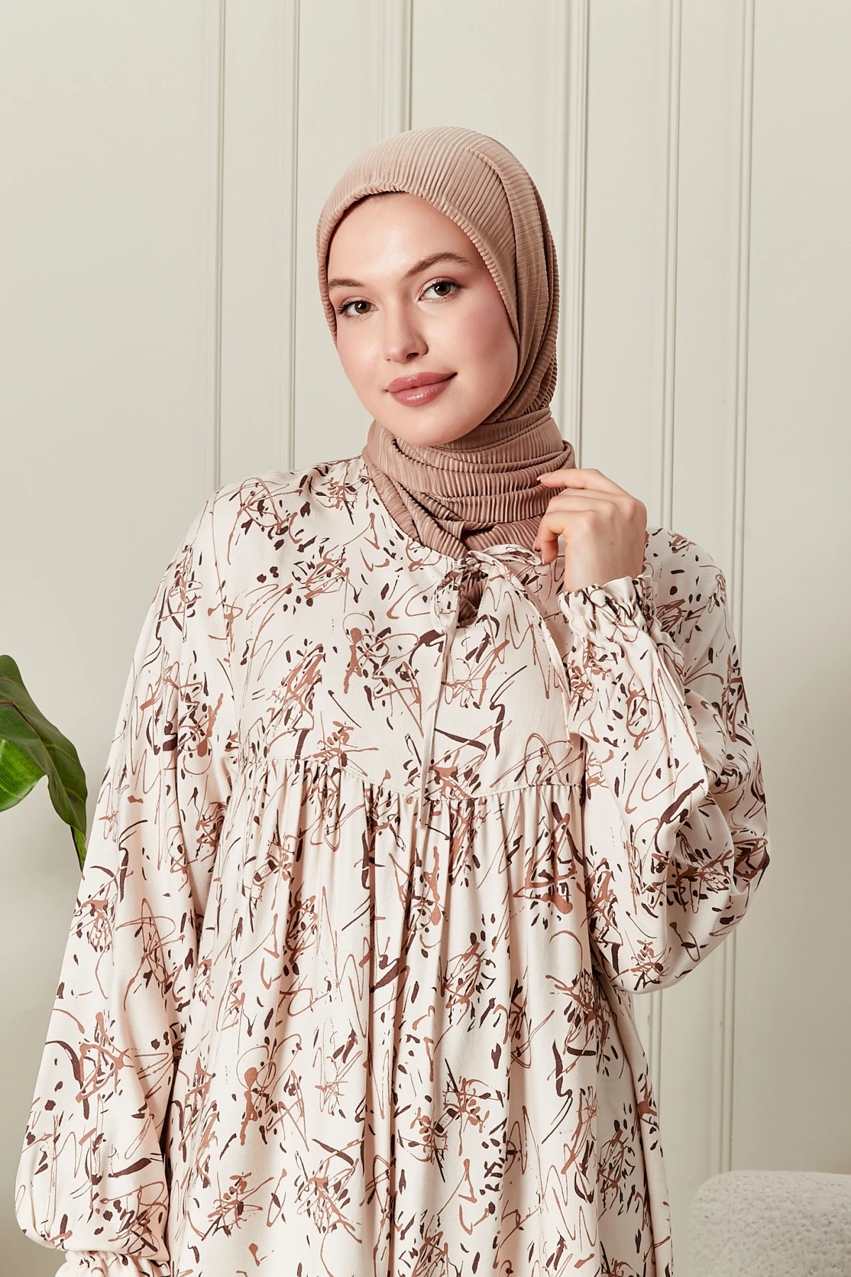 Düz Robadan Kışlık Kalın Kumaş Ekoseli Düz Kumaş Tessetür Giyim Anne Elbisesi Namaz Elbisesi