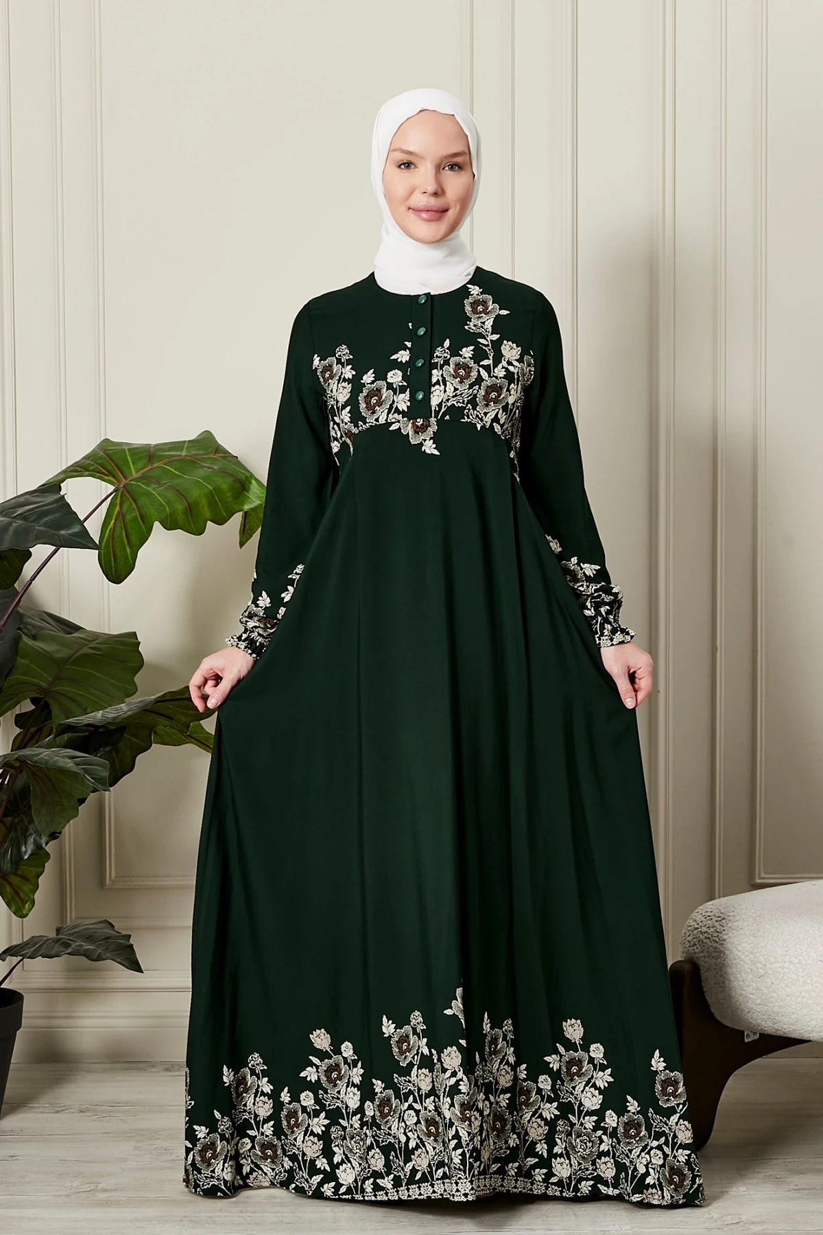 Mevlana Etek Viskon Kumaş Tesettür Giyim Anne Elbisesi Namaz Elbisesi Geniş Kalıp Tesettür Elbisesi