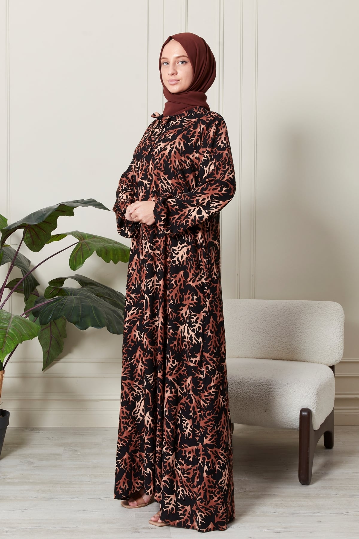 Mevlane Çan Elbise Pamuklu Viskon Kumaş Anne Tesetür Elbisesi Namaz Elbisesi Geniş Beden Aralığı