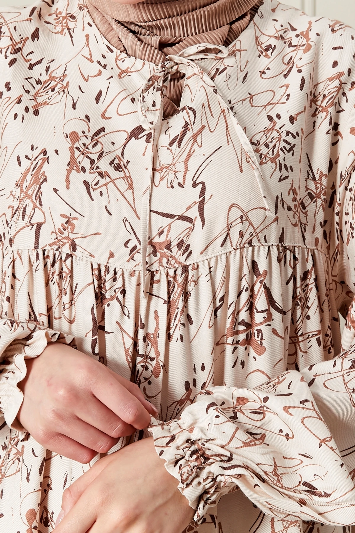 Düz Robadan Kışlık Kalın Kumaş Ekoseli Düz Kumaş Tessetür Giyim Anne Elbisesi Namaz Elbisesi