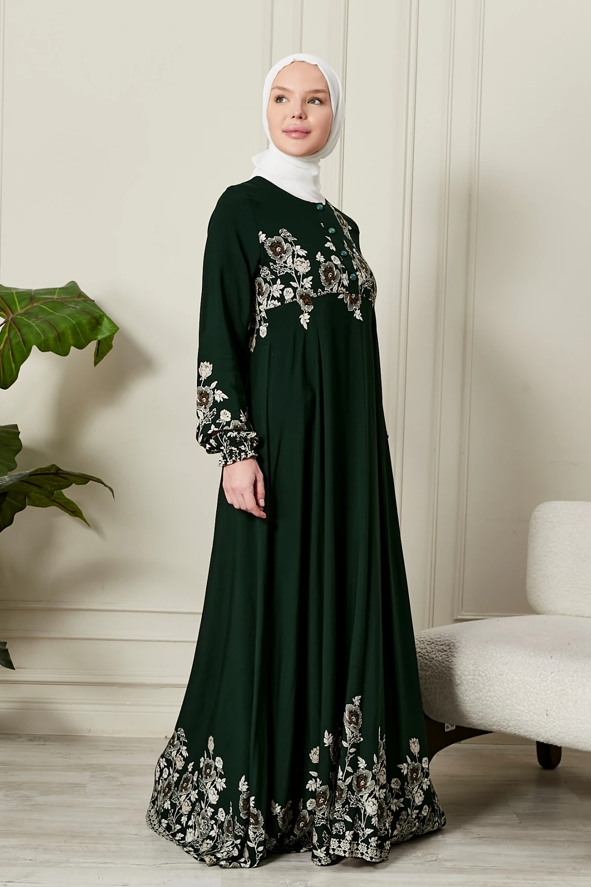 Mevlana Etek Viskon Kumaş Tesettür Giyim Anne Elbisesi Namaz Elbisesi Geniş Kalıp Tesettür Elbisesi