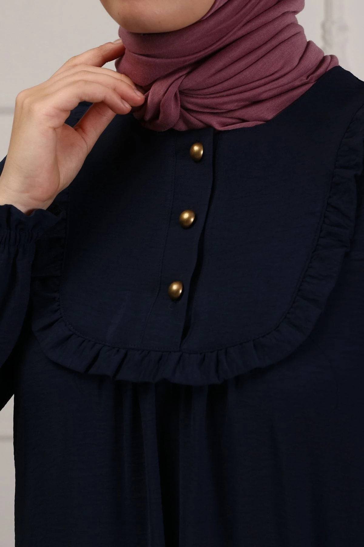 Fırfır Detaylı Aerobin Tessetür Elbise