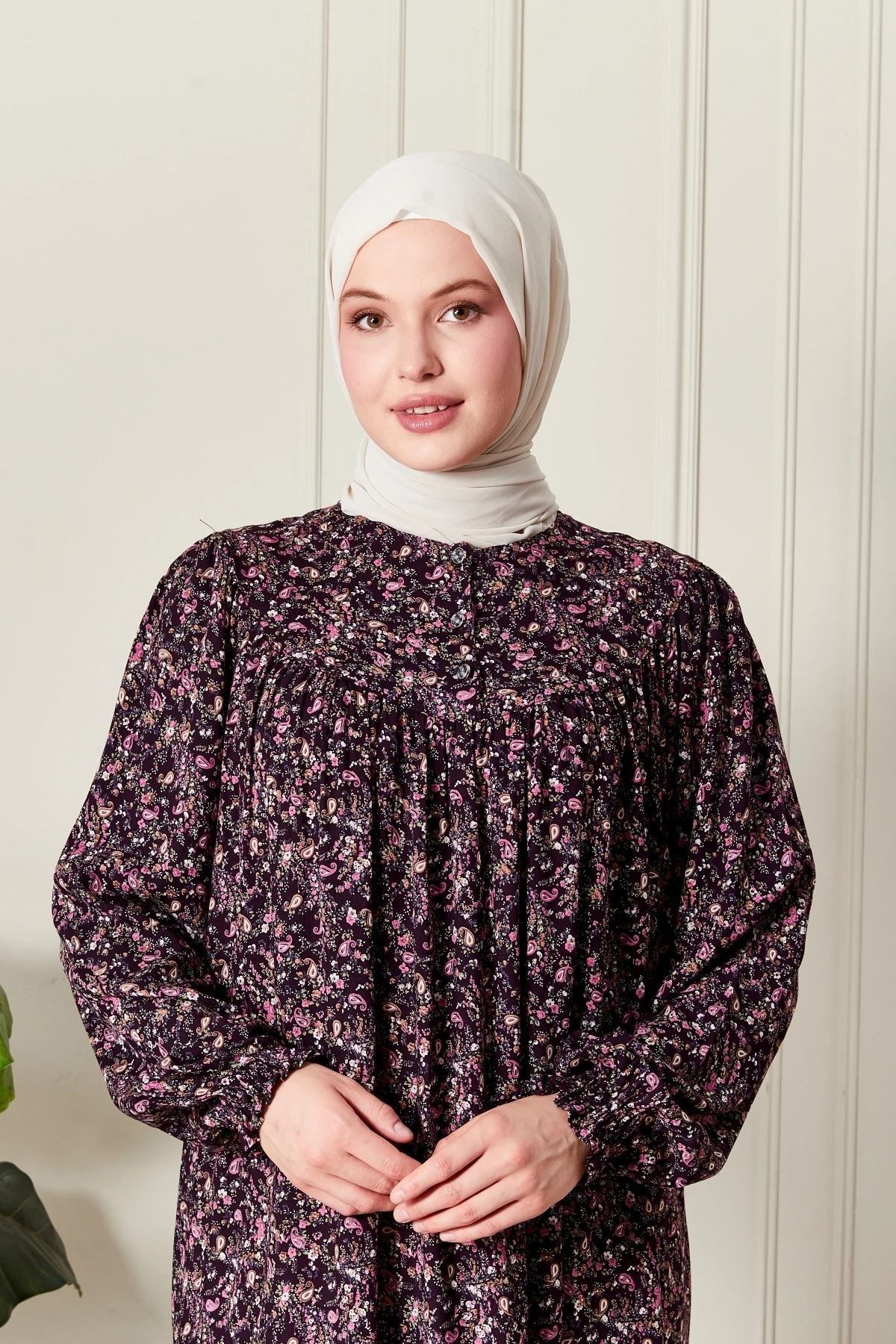 Yuvarlak Roba Anne Elbisesi Tesettür Elbise Boydan Elbise Viskon Kumaş