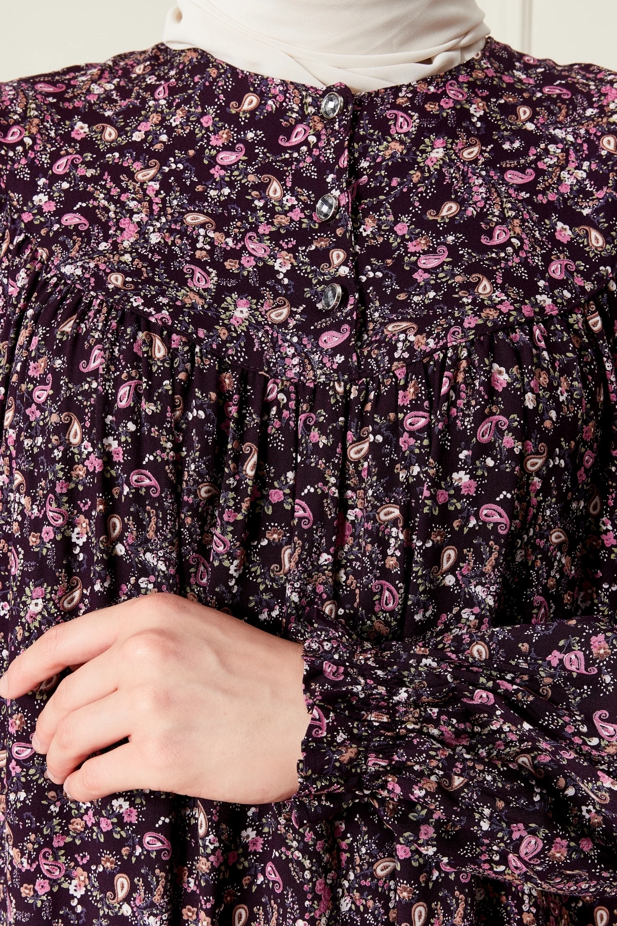 Yuvarlak Roba Anne Elbisesi Tesettür Elbise Boydan Elbise Viskon Kumaş