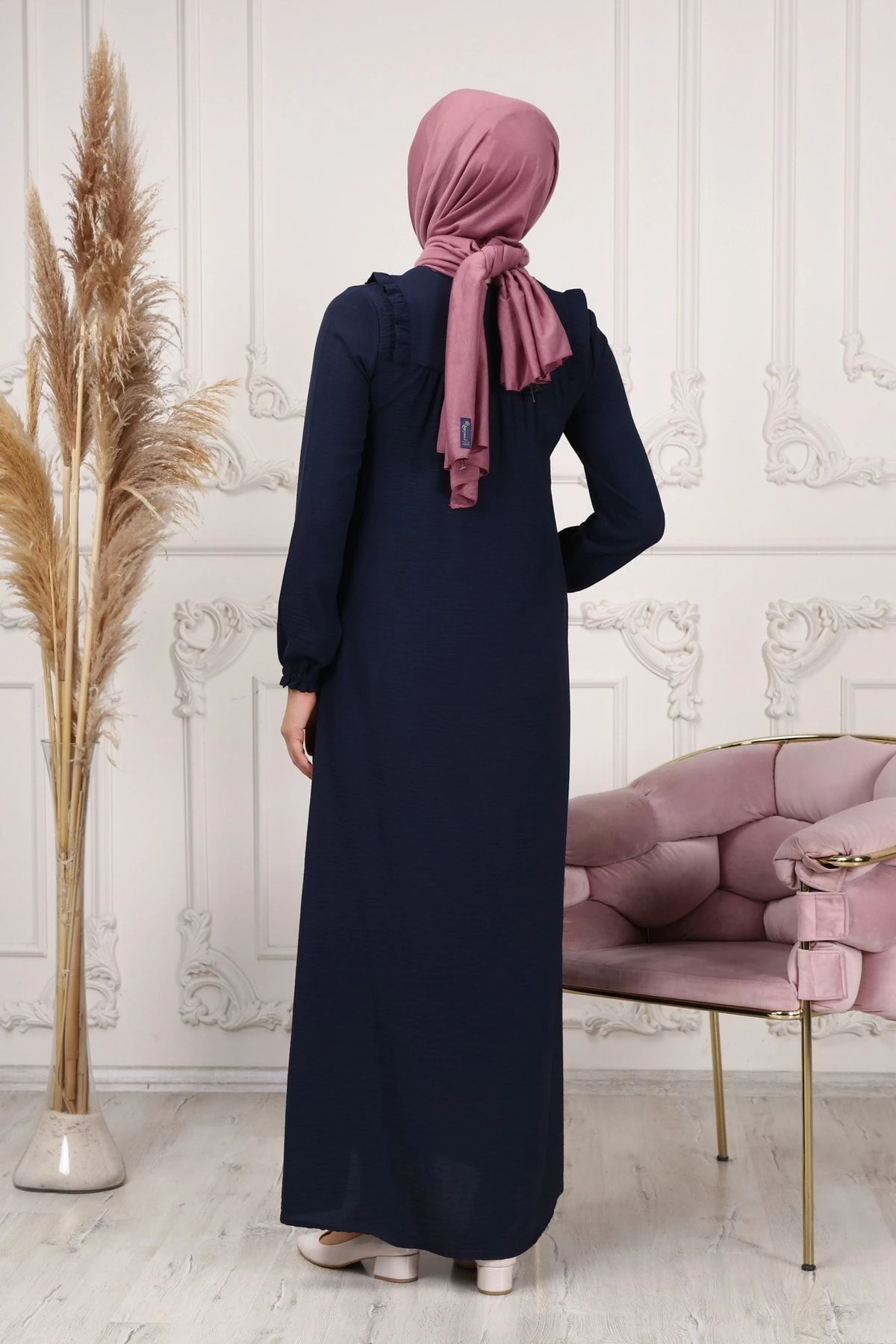 Fırfır Detaylı Aerobin Tessetür Elbise