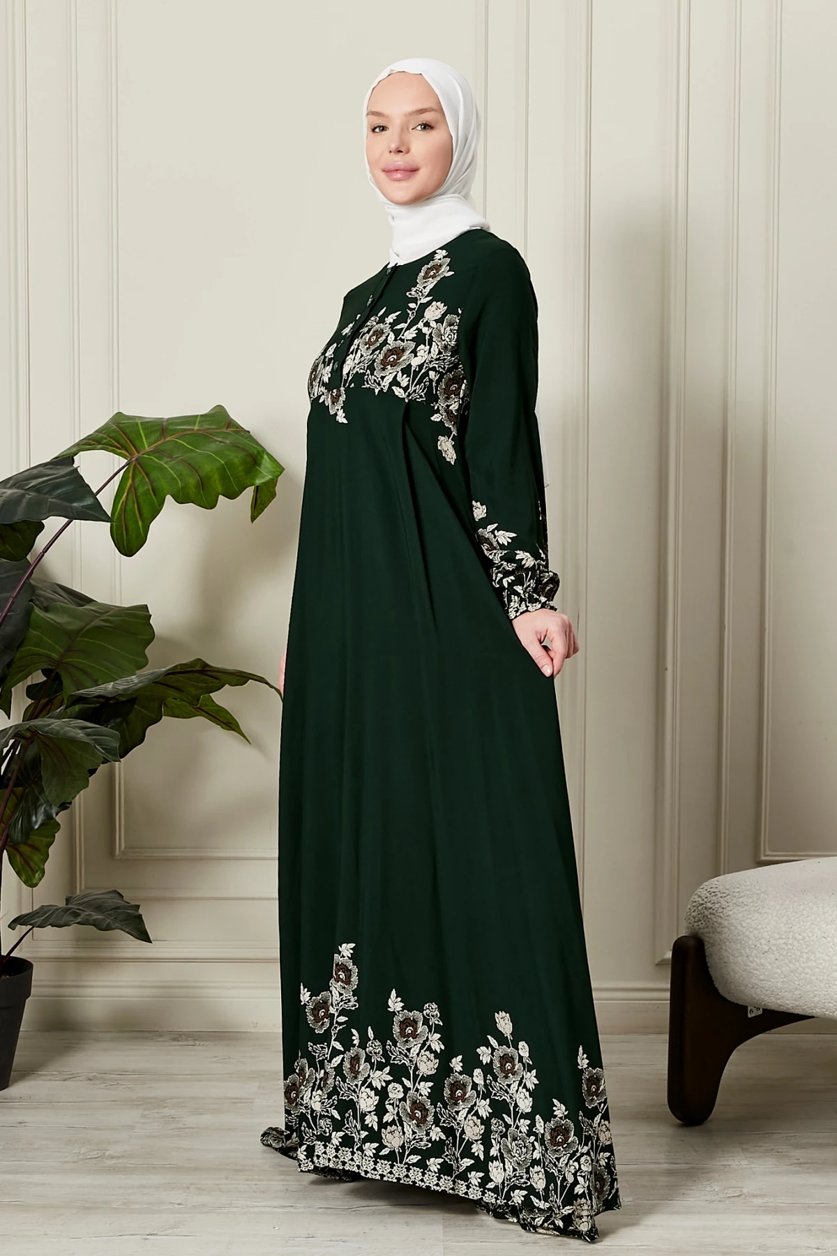 Mevlana Etek Viskon Kumaş Tesettür Giyim Anne Elbisesi Namaz Elbisesi Geniş Kalıp Tesettür Elbisesi
