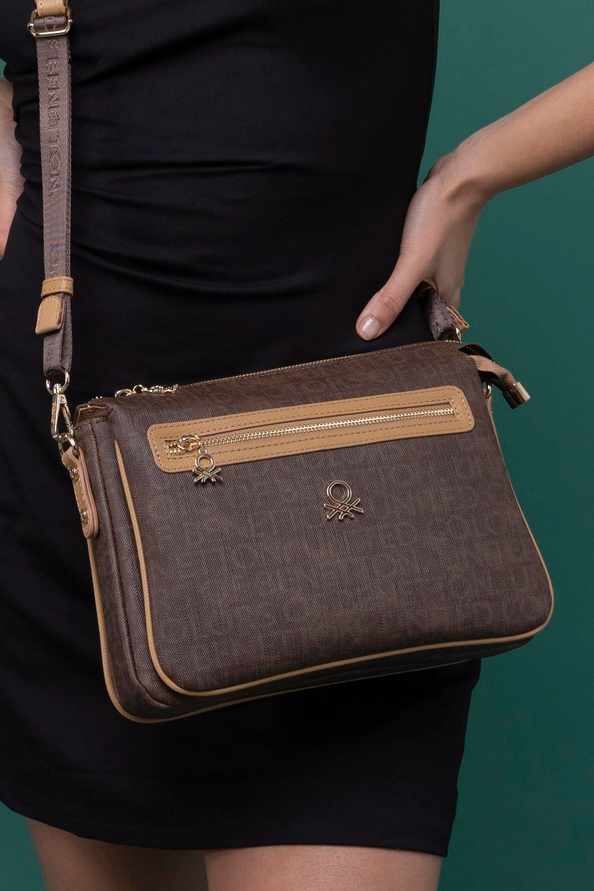 Benetton Çapraz Çanta Kahve Camel BNT 1276