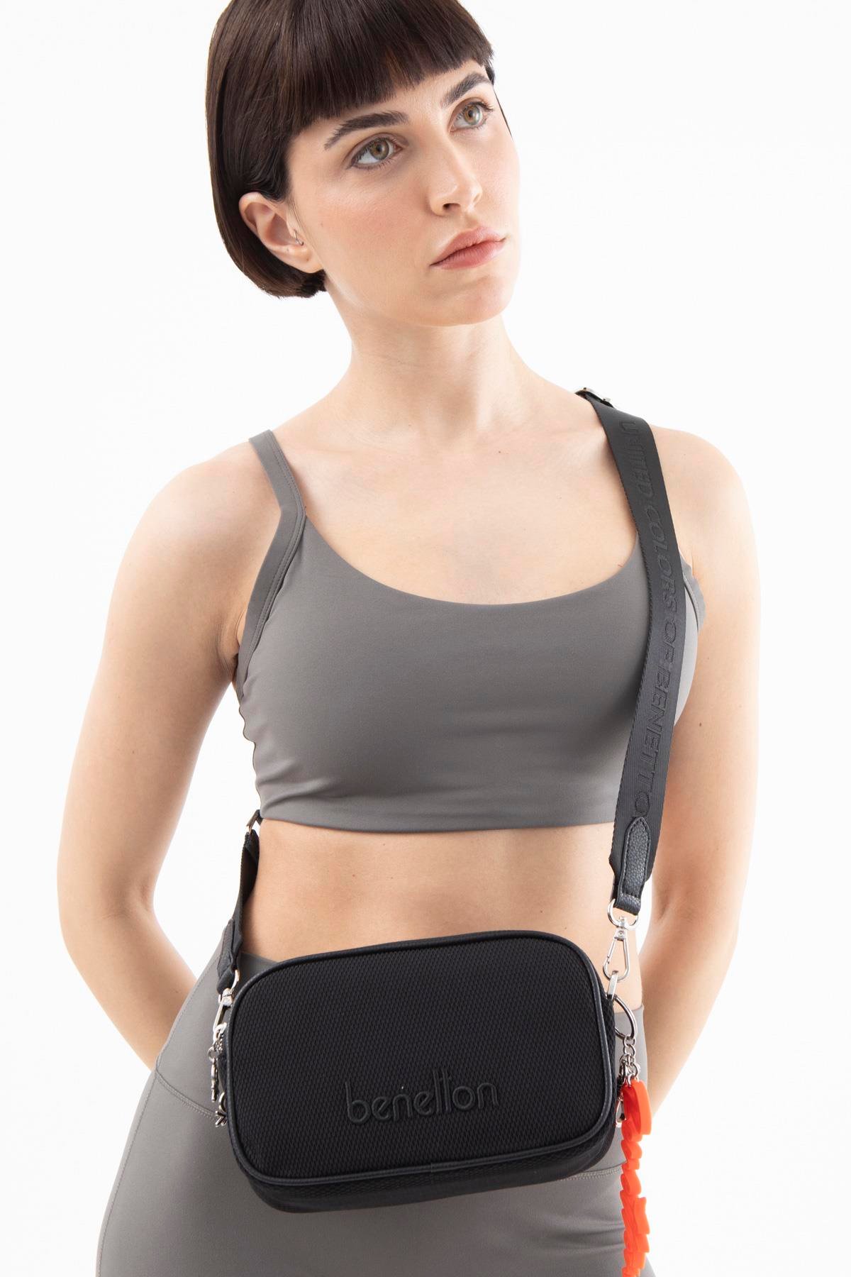 Benetton Çapraz Çanta Siyah BNT 1560