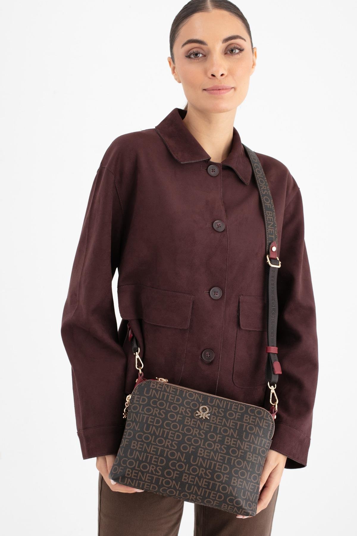 Benetton Çapraz Çanta Kahve-Bordo BNT 1636