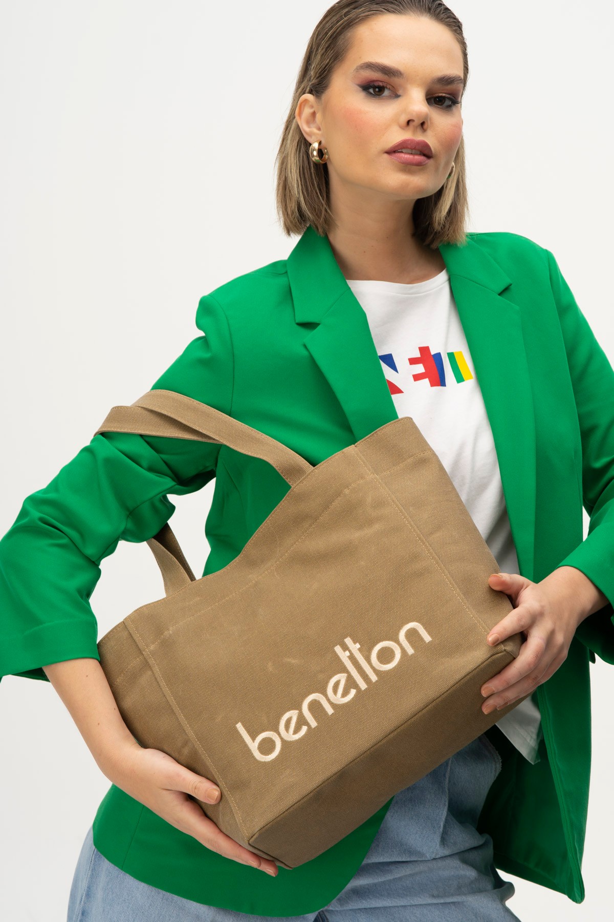 Benetton Kol Çantası Hardal BNT 1163