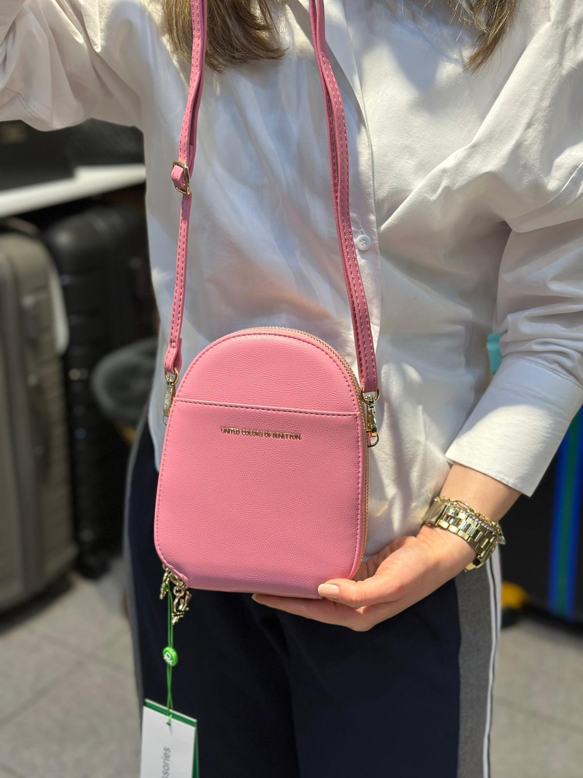 Benetton Çapraz Çanta Pembe BNT 1238