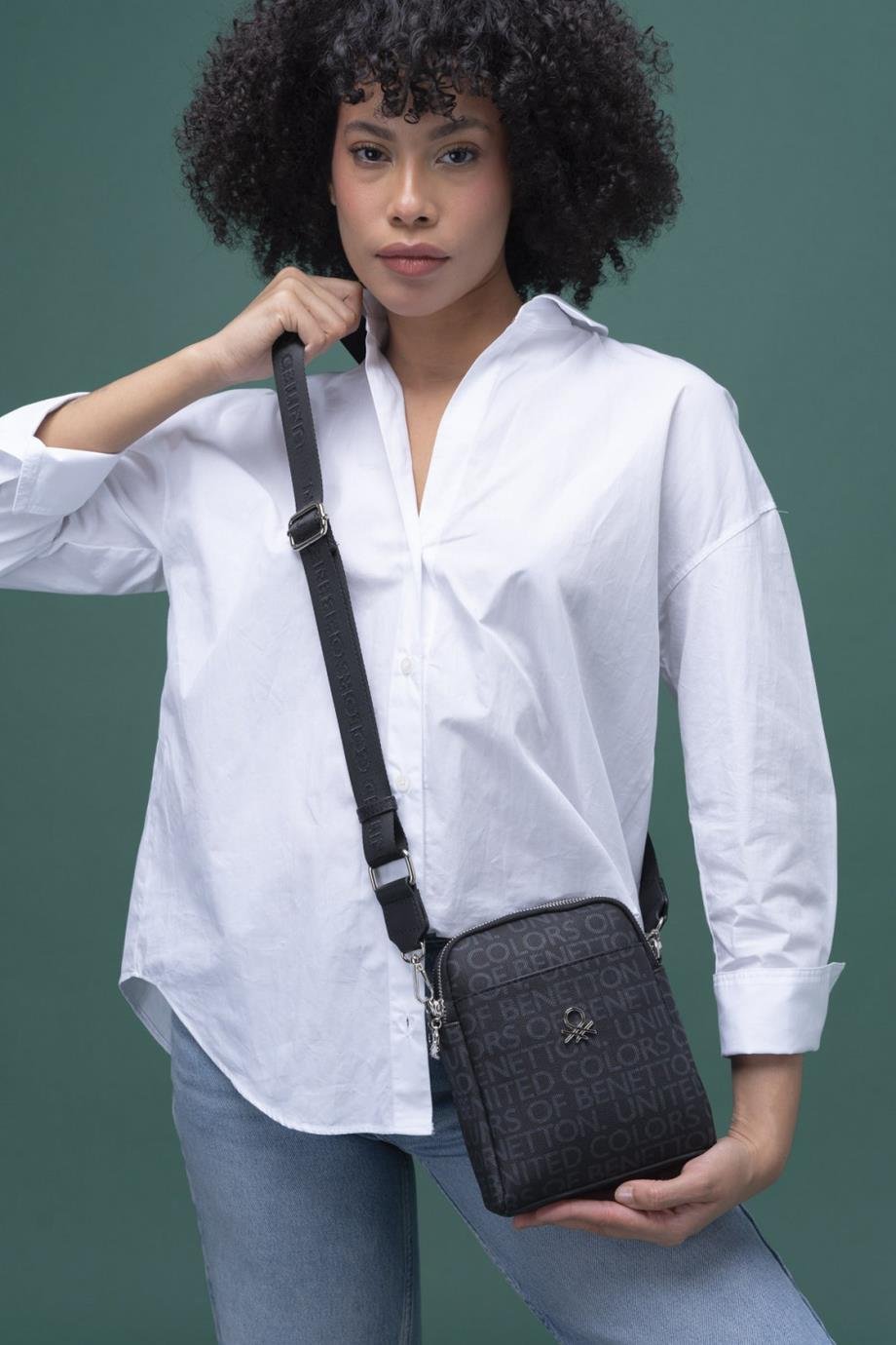 Benetton Çapraz Çanta Siyah BNT 1294