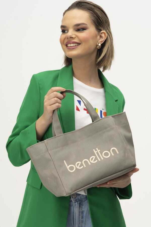 Benetton Kanvas El Çantası Taş BNT 1102