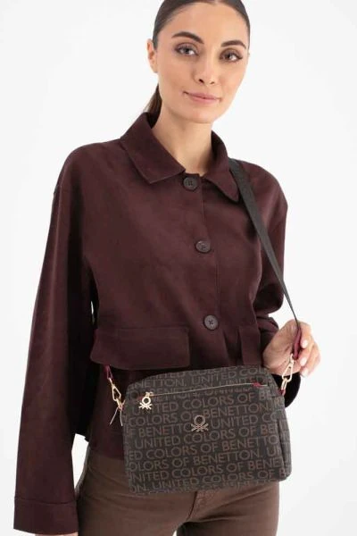 Benetton Çapraz Çanta Kahve-Bordo BNT 1642