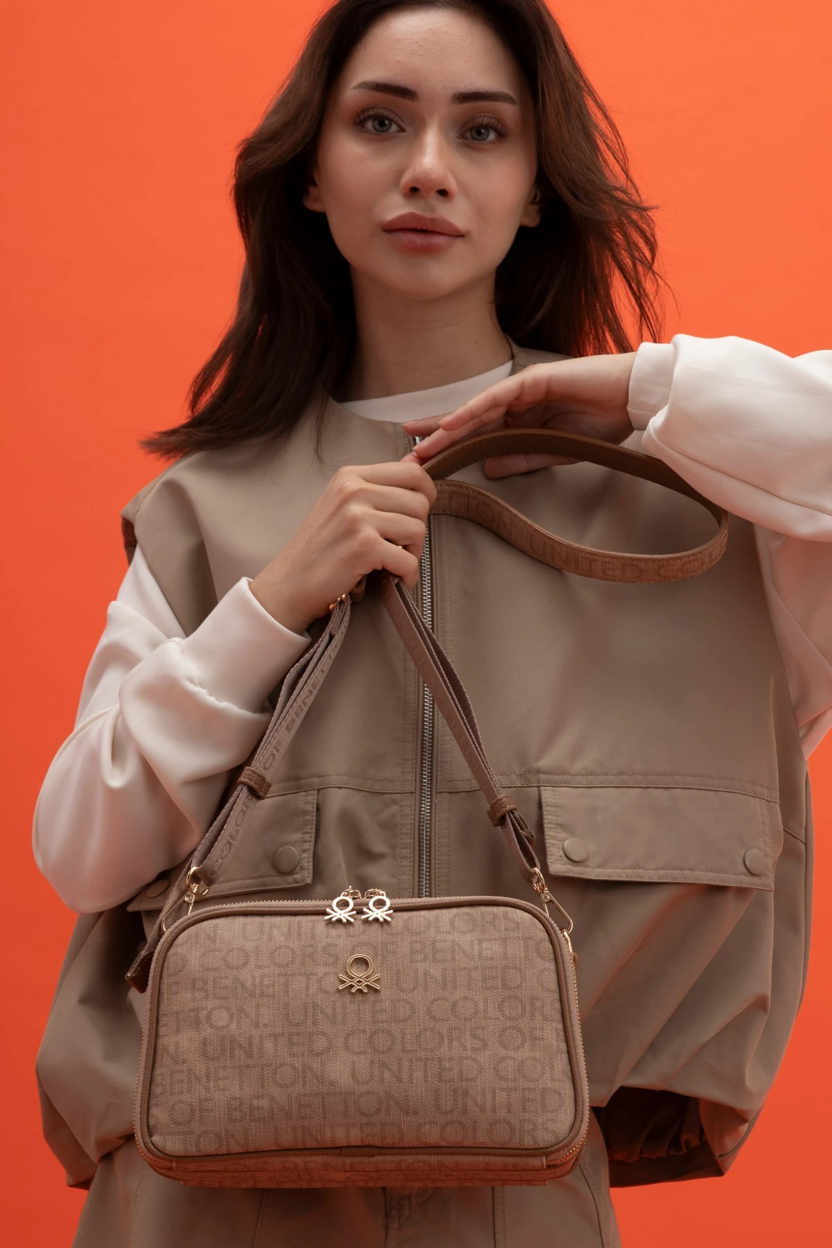 Benetton Çapraz Çanta Camel BNT 1277