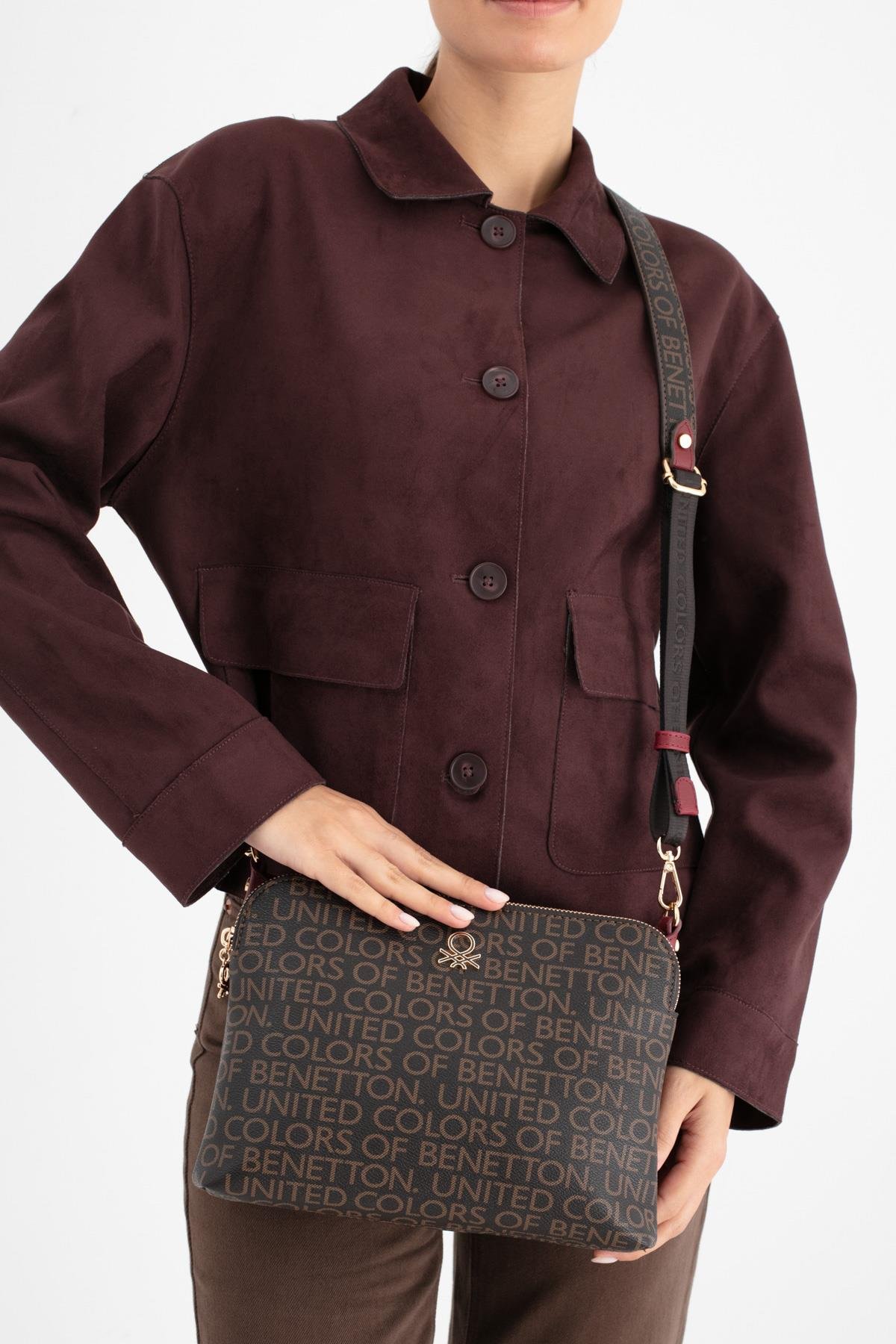 Benetton Çapraz Çanta Kahve-Bordo BNT 1636