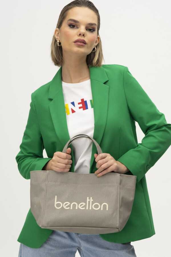 Benetton Kanvas El Çantası Taş BNT 1102