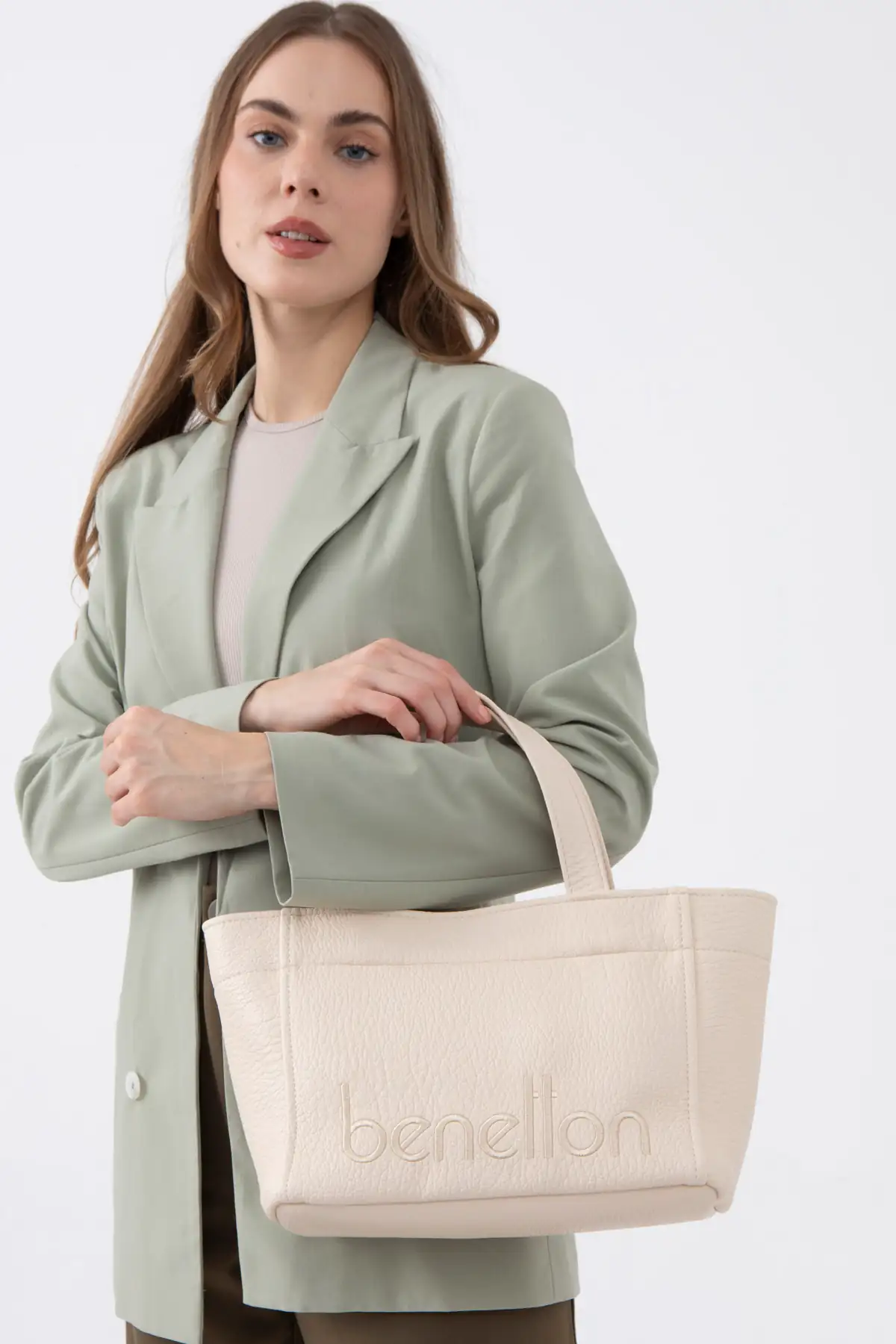 Benetton Kol Çantası Bej BNT 1477