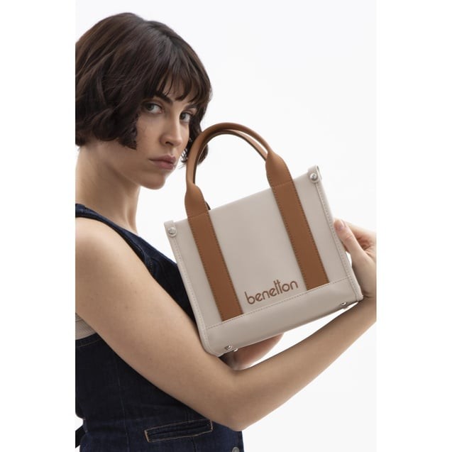Benetton Kol Çantası Bej-Camel BNT 1620
